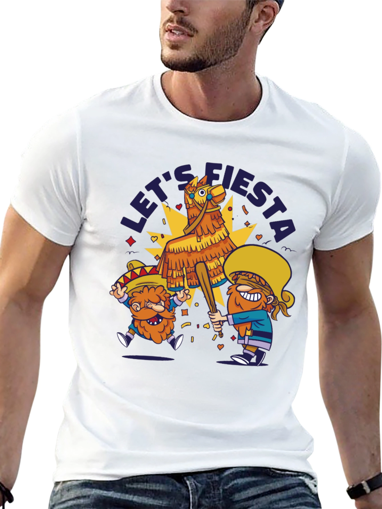 Lets Fiesta Piñata T-Shirt - Black Cotton Tee