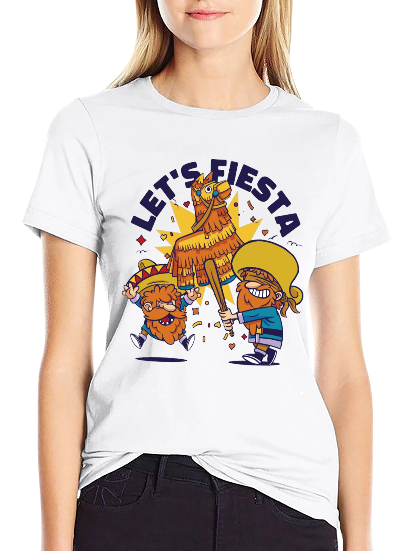 Lets Fiesta Piñata T-Shirt - Black Cotton Tee