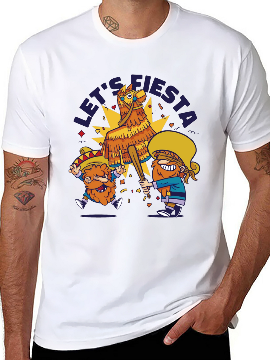 Lets Fiesta Piñata T-Shirt - Black Cotton Tee