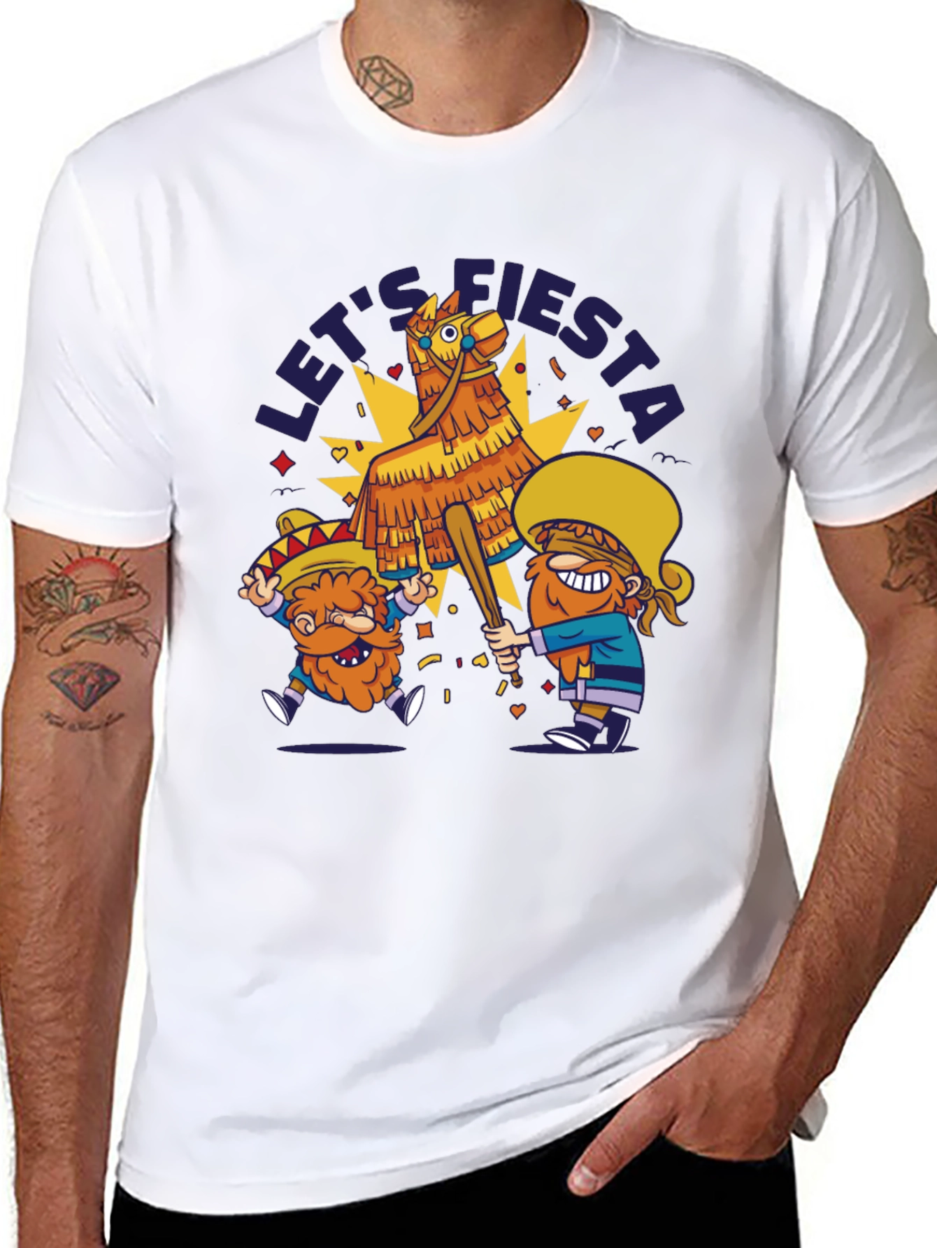 Lets Fiesta Piñata T-Shirt - Black Cotton Tee