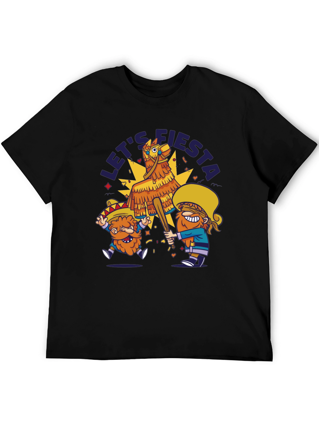 Lets Fiesta Piñata T-Shirt - Black Cotton Tee