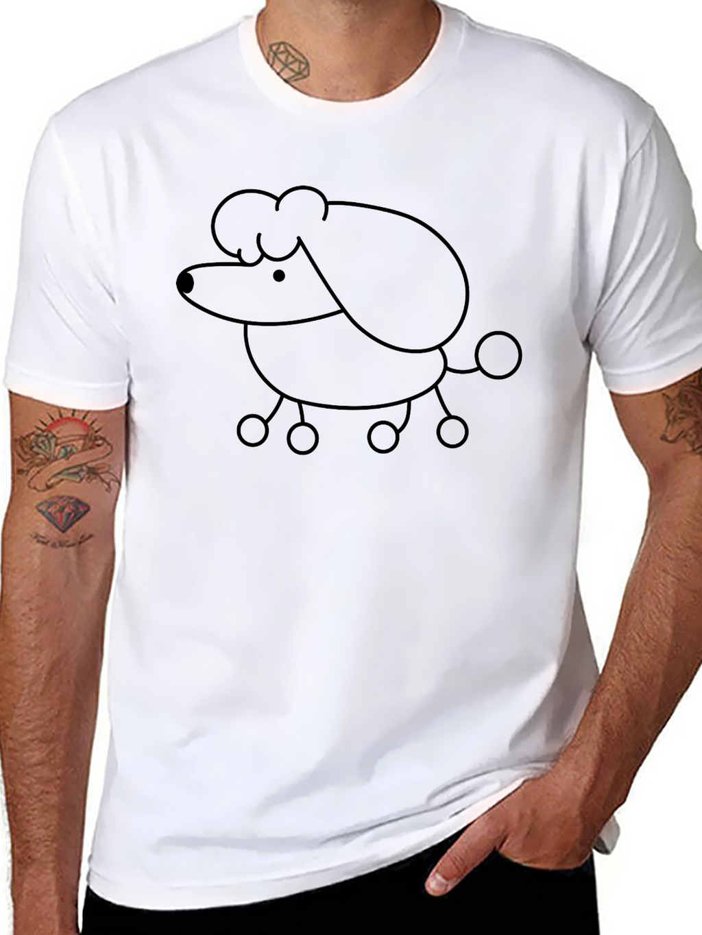 Poodle Graphic Black T-Shirt