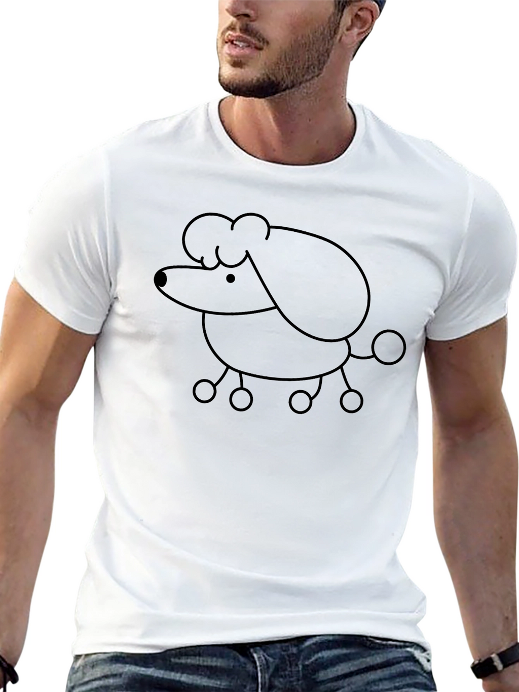Poodle Graphic Black T-Shirt