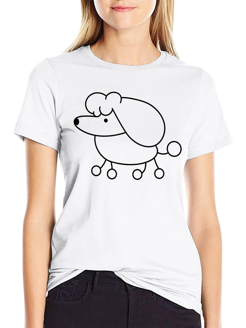 Poodle Graphic Black T-Shirt