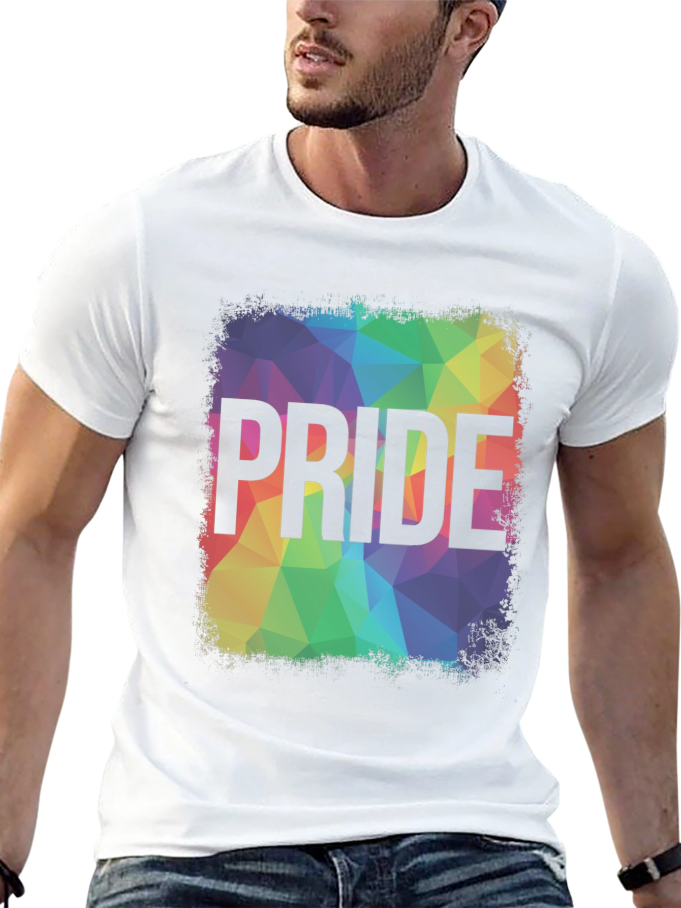 Pride Rainbow Graphic Tee - Mens Black T-Shirt