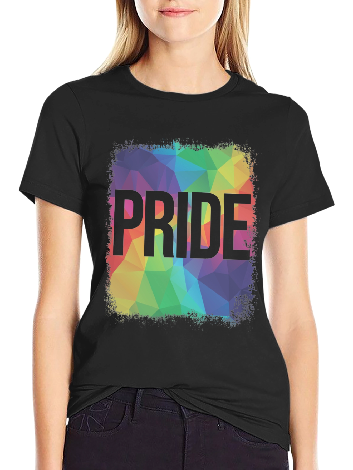 Pride Rainbow Graphic Tee - Mens Black T-Shirt
