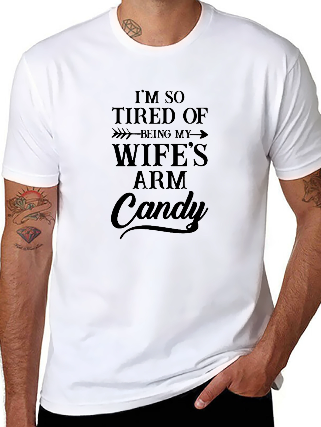 Funny Wifes Arm Candy Graphic T-Shirt