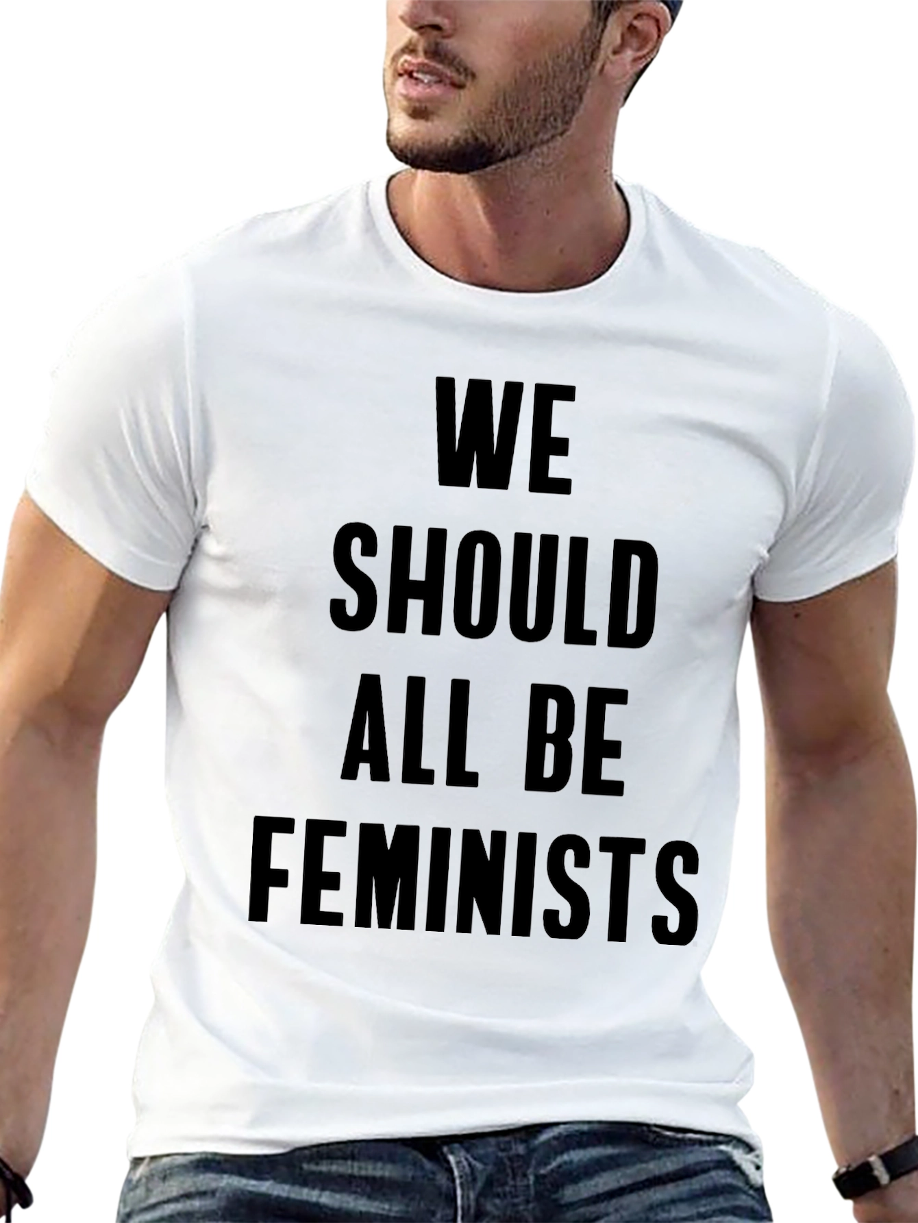 Feminist Slogan Graphic Tee -  Black T-Shirt