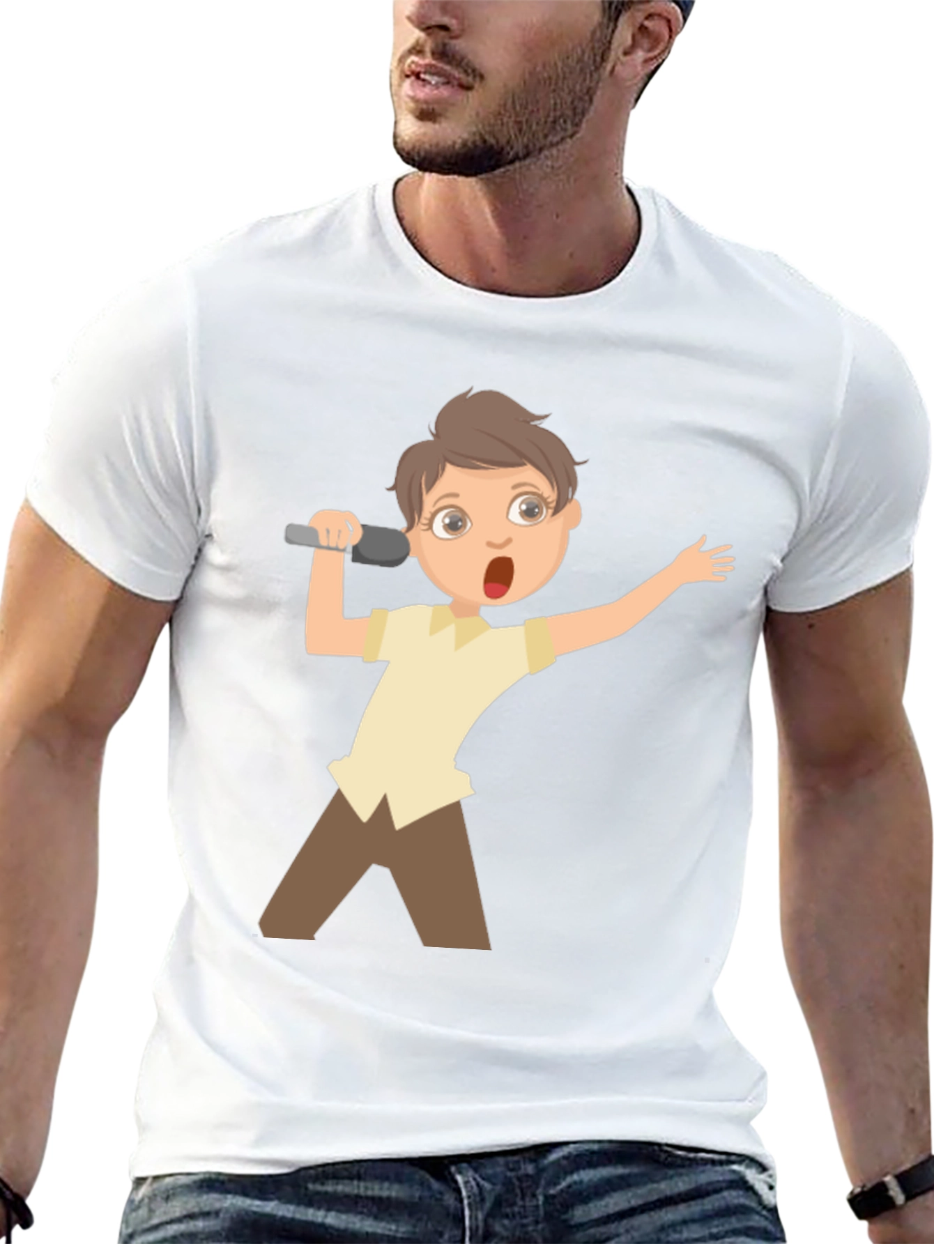 Boy Singer Graphic Tee - Black Unisex T-Shirt
