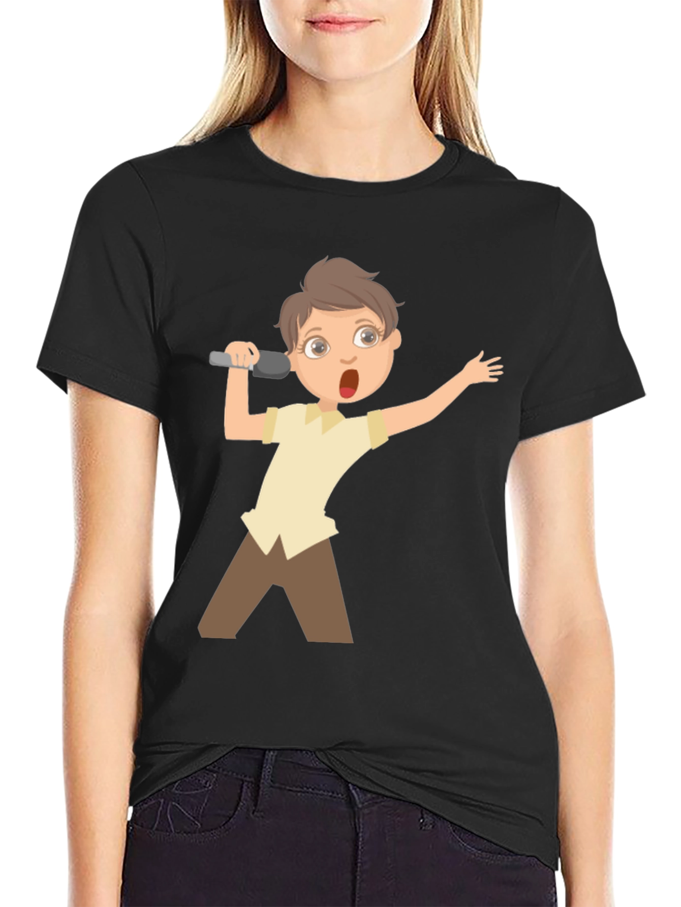 Boy Singer Graphic Tee - Black Unisex T-Shirt