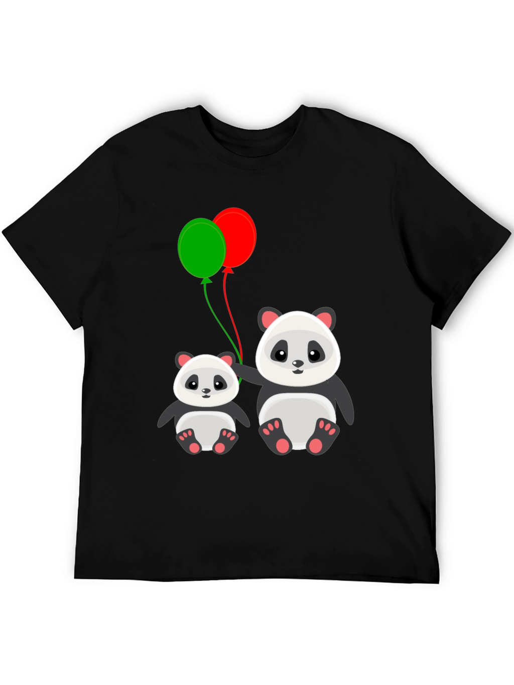 Cute Panda with Balloons Graphic T-Shirt
