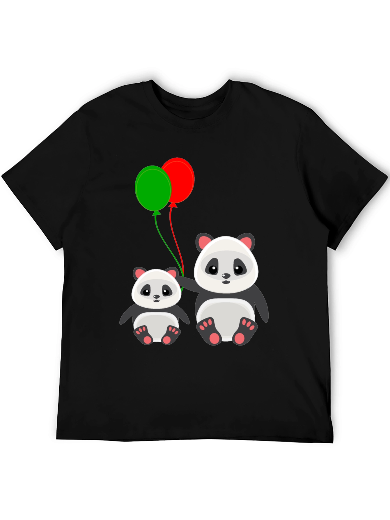 Cute Panda with Balloons Graphic T-Shirt
