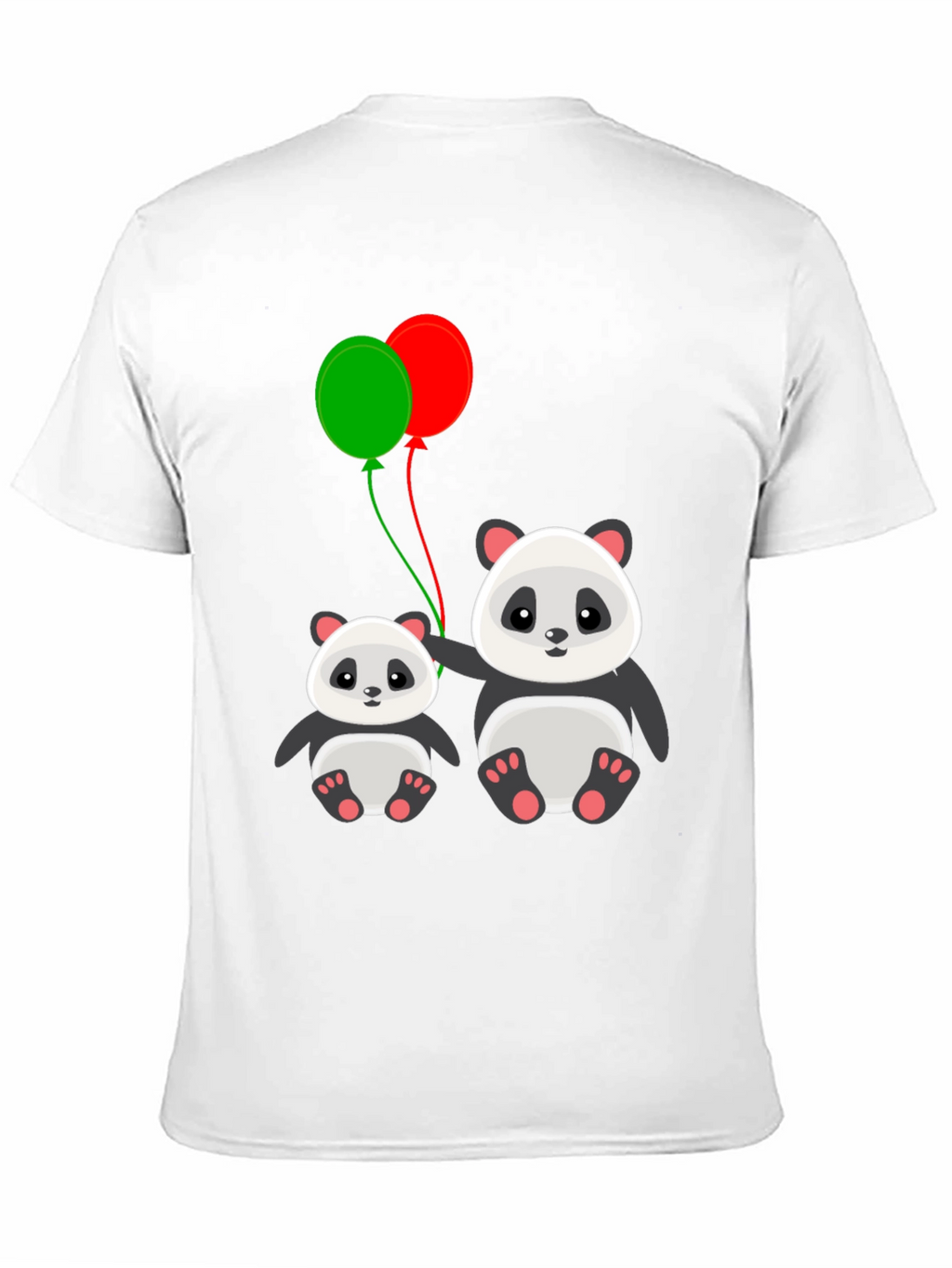 Cute Panda with Balloons Graphic T-Shirt