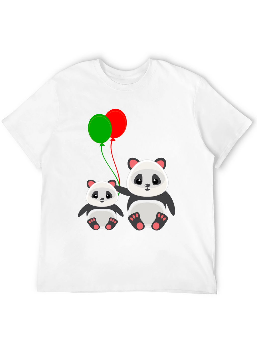 Cute Panda with Balloons Graphic T-Shirt
