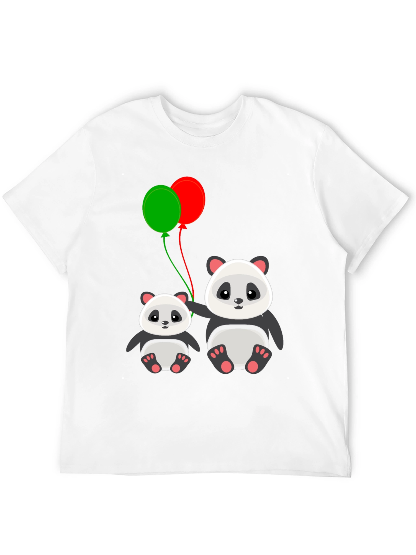 Cute Panda with Balloons Graphic T-Shirt