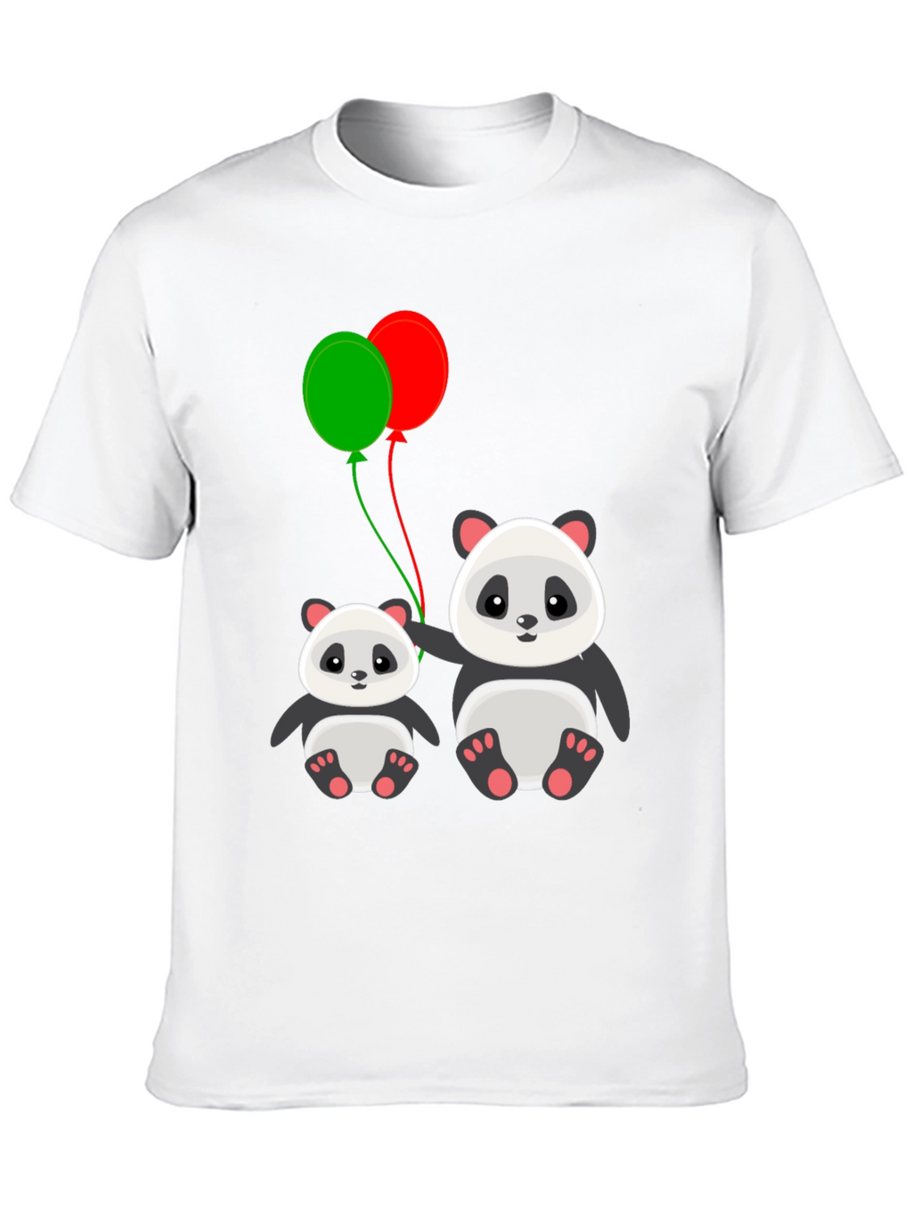 Cute Panda with Balloons Graphic T-Shirt