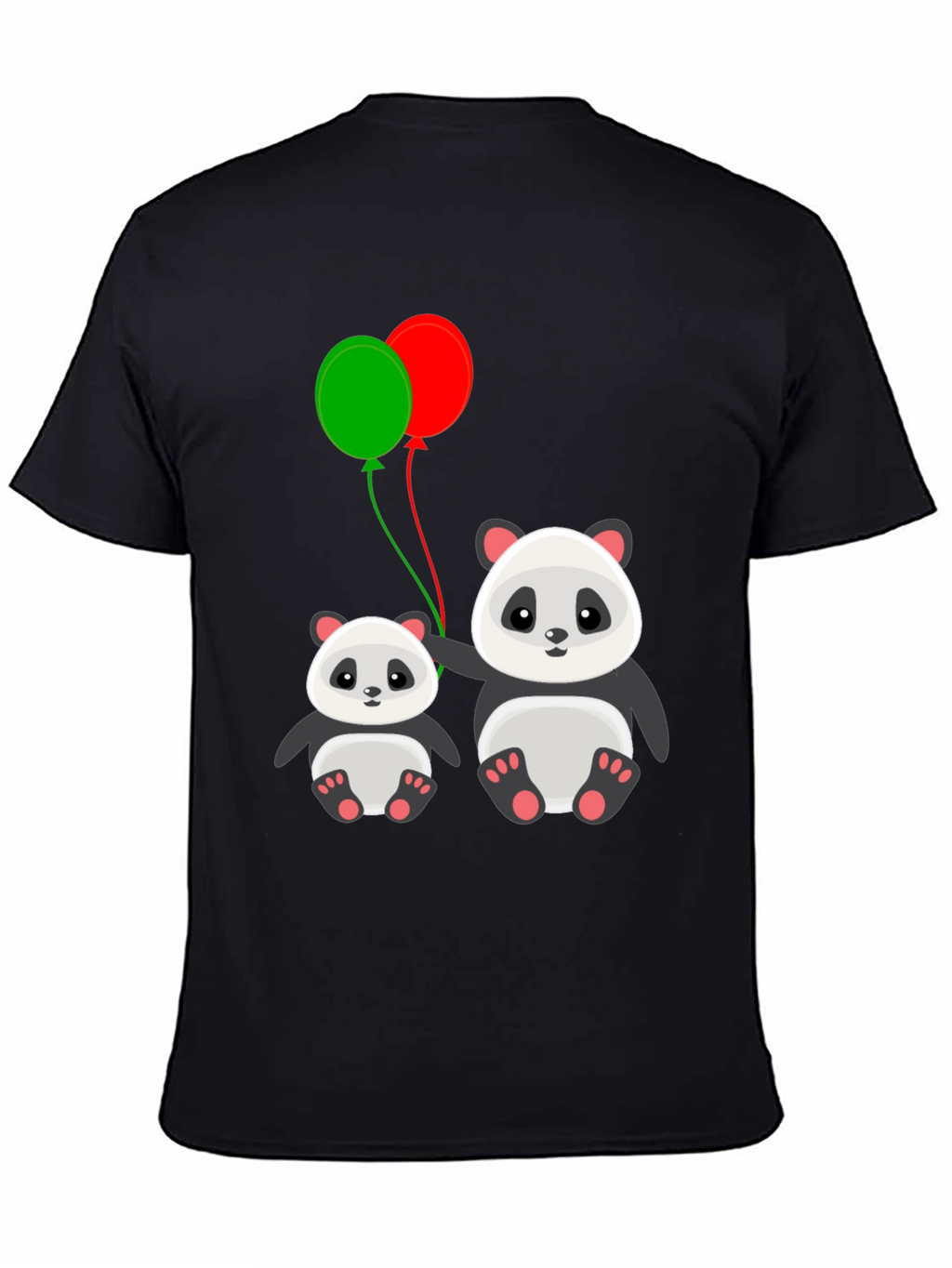 Cute Panda with Balloons Graphic T-Shirt