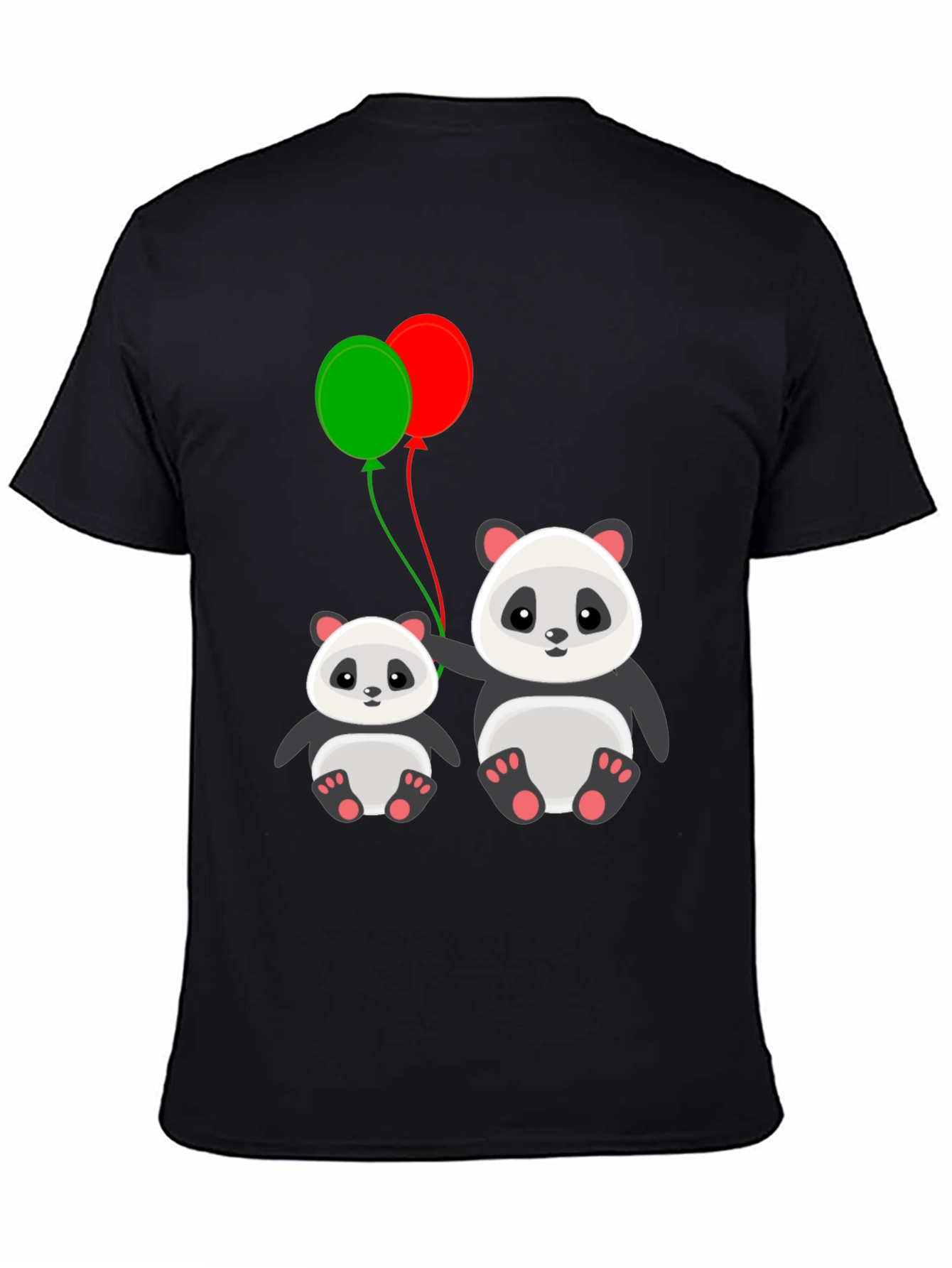 Cute Panda with Balloons Graphic T-Shirt