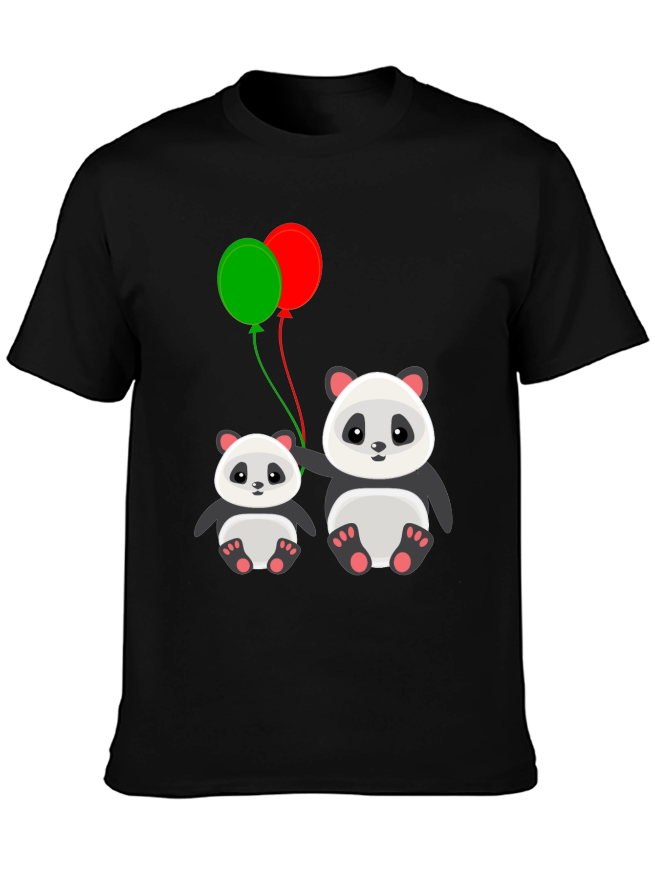 Cute Panda with Balloons Graphic T-Shirt