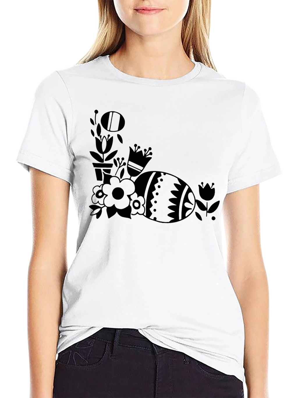 Easter Egg Floral Graphic T-Shirt