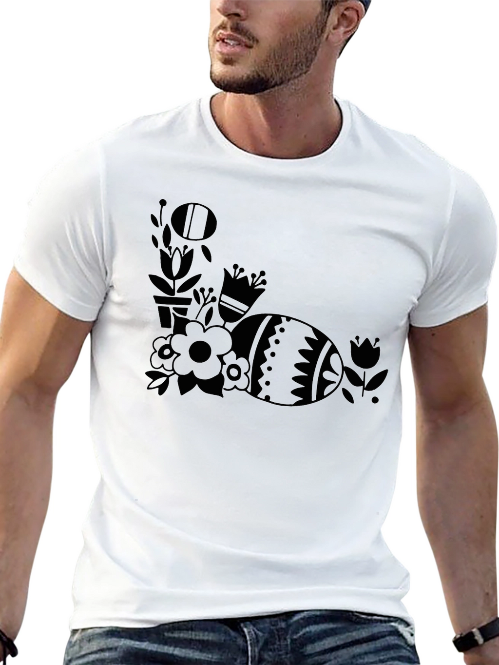 Easter Egg Floral Graphic T-Shirt