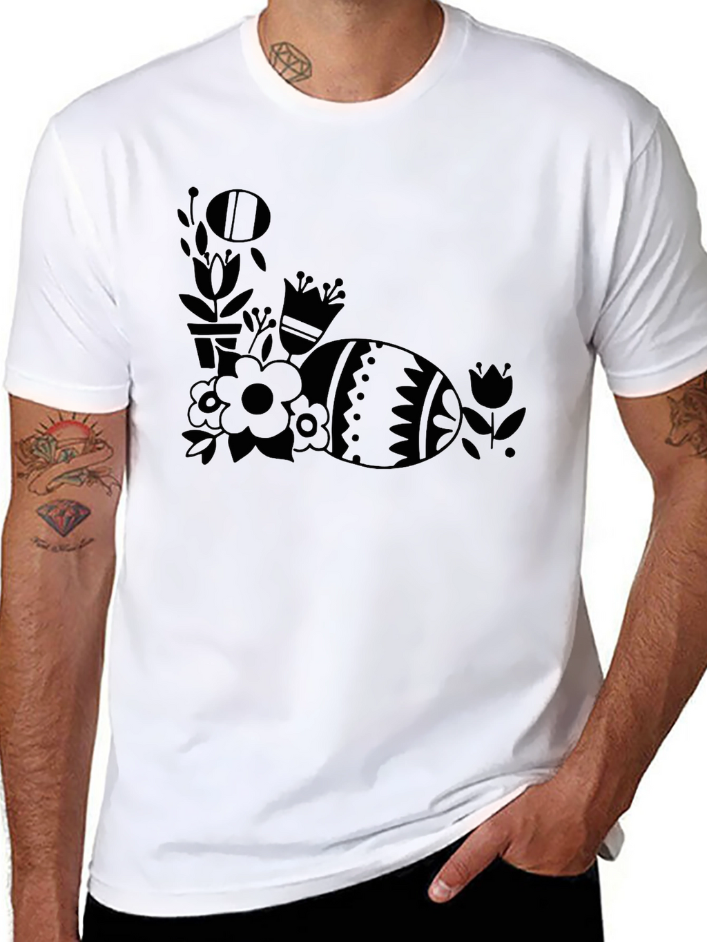 Easter Egg Floral Graphic T-Shirt
