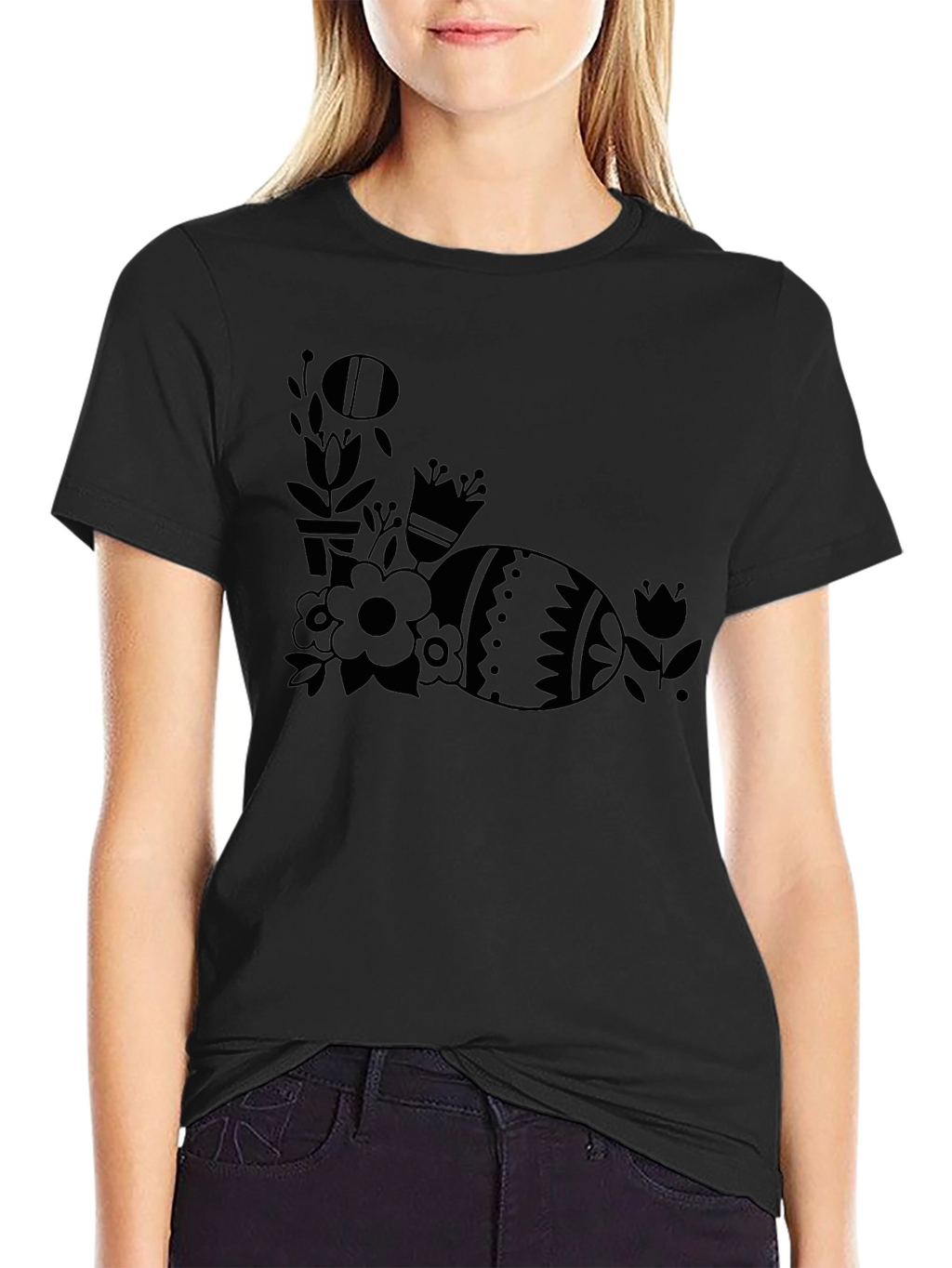 Easter Egg Floral Graphic T-Shirt