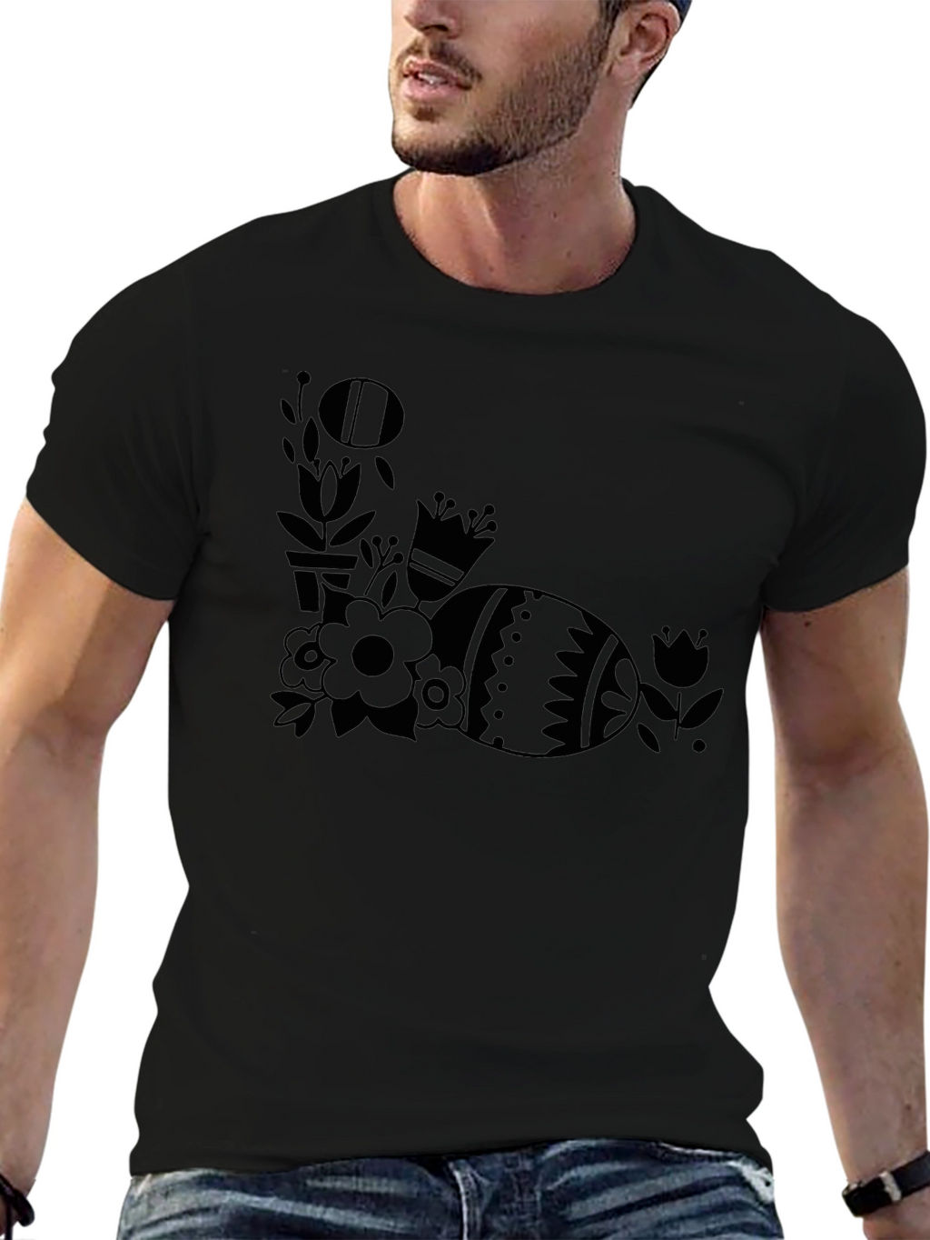 Easter Egg Floral Graphic T-Shirt