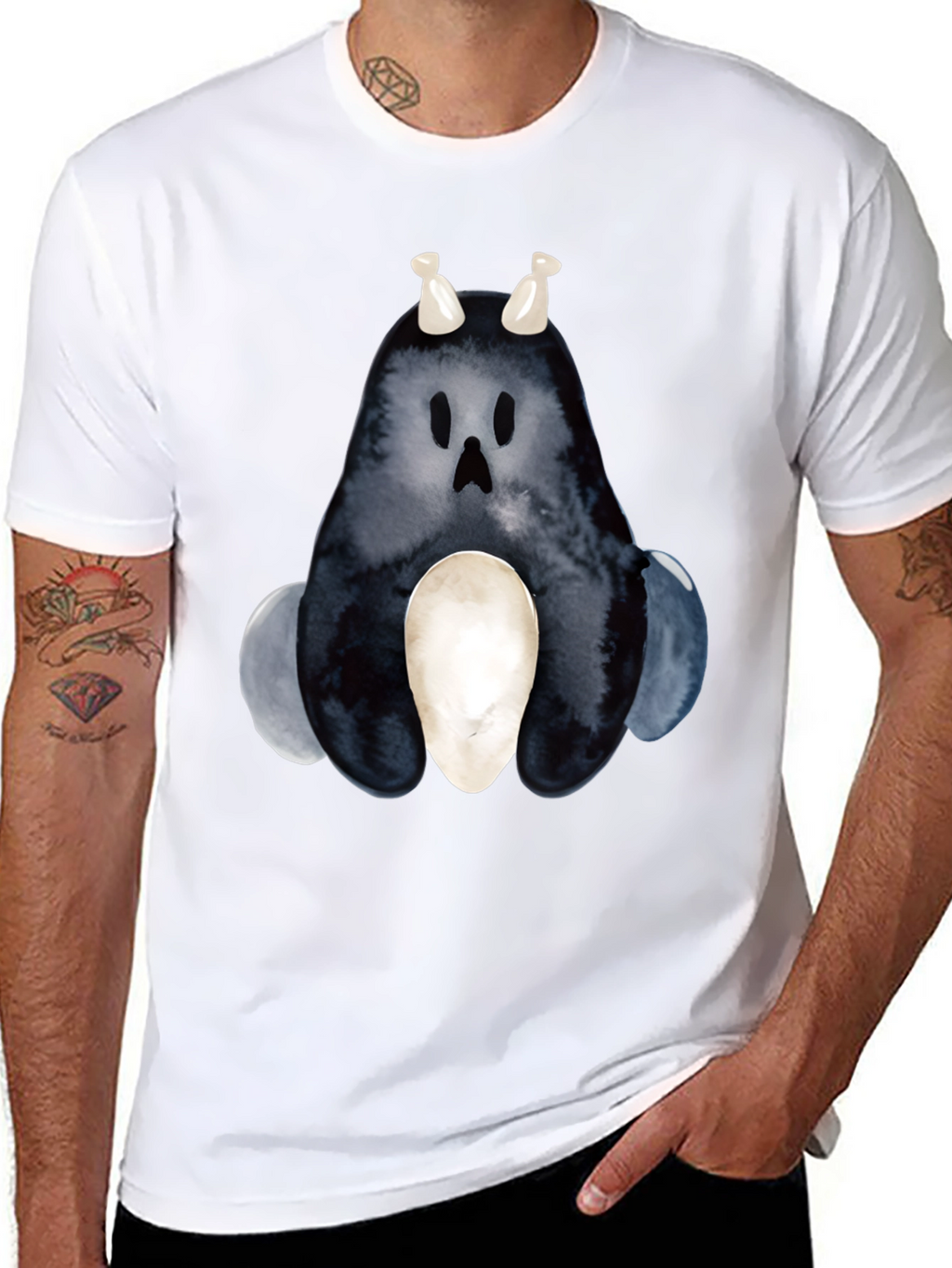 Watercolor Monster Graphic T-Shirt
