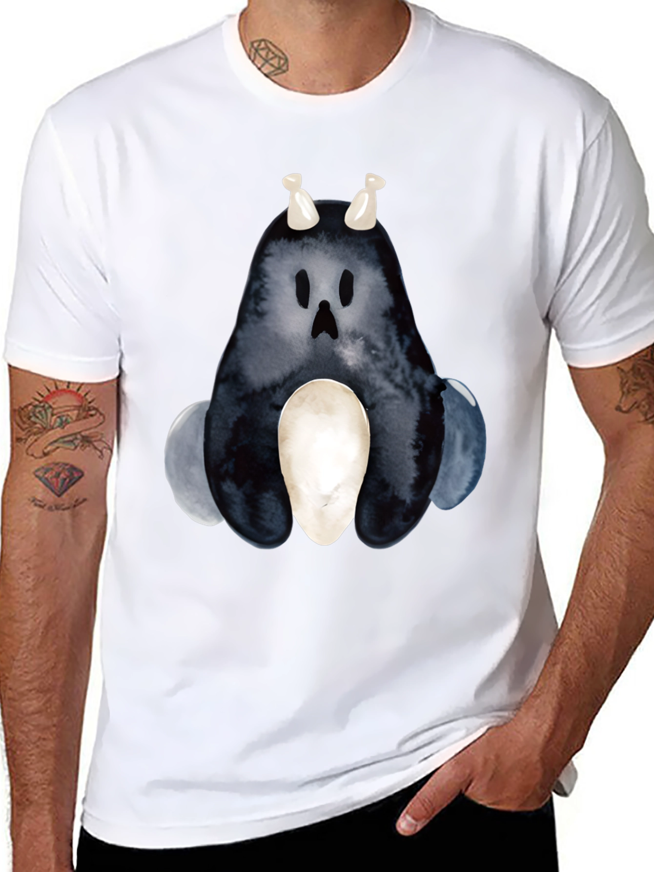 Watercolor Monster Graphic T-Shirt