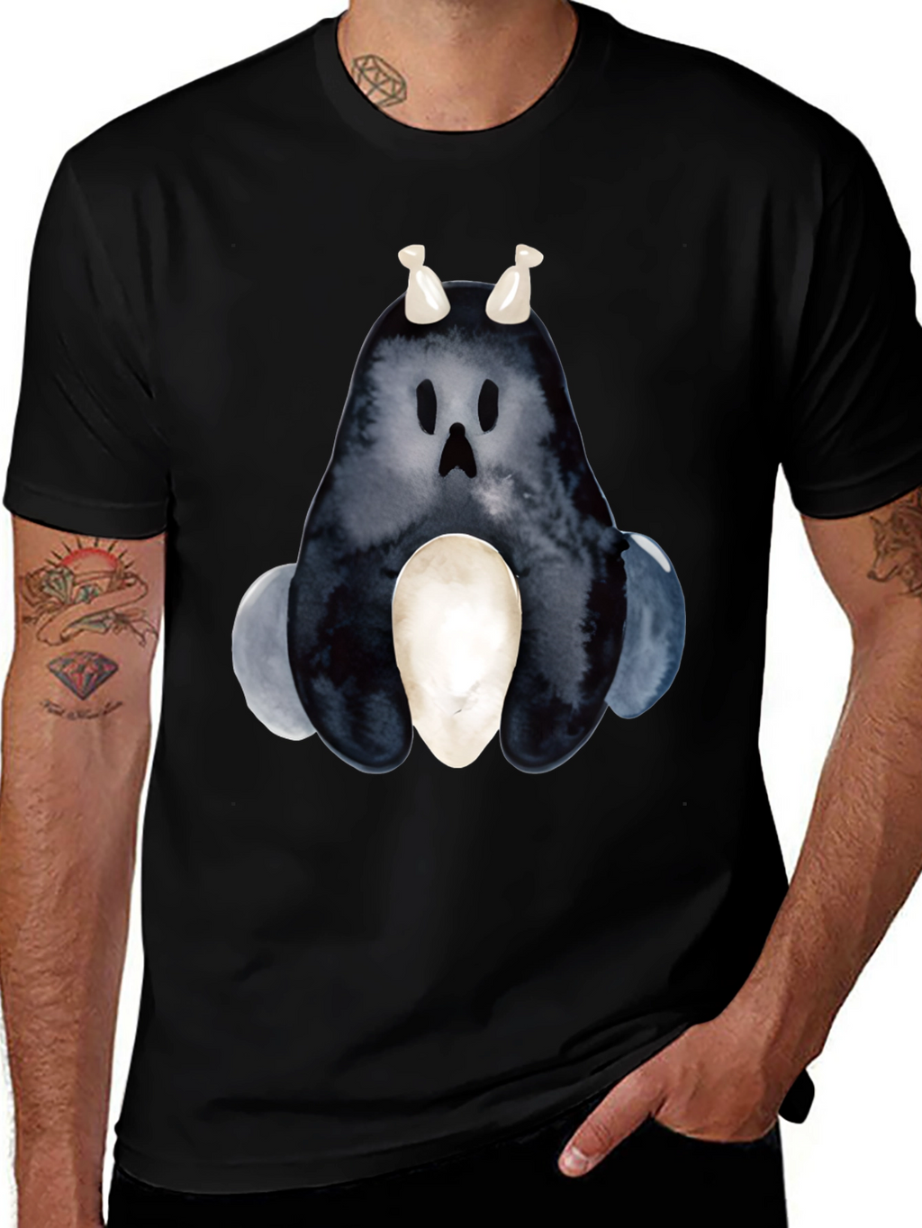Watercolor Monster Graphic T-Shirt