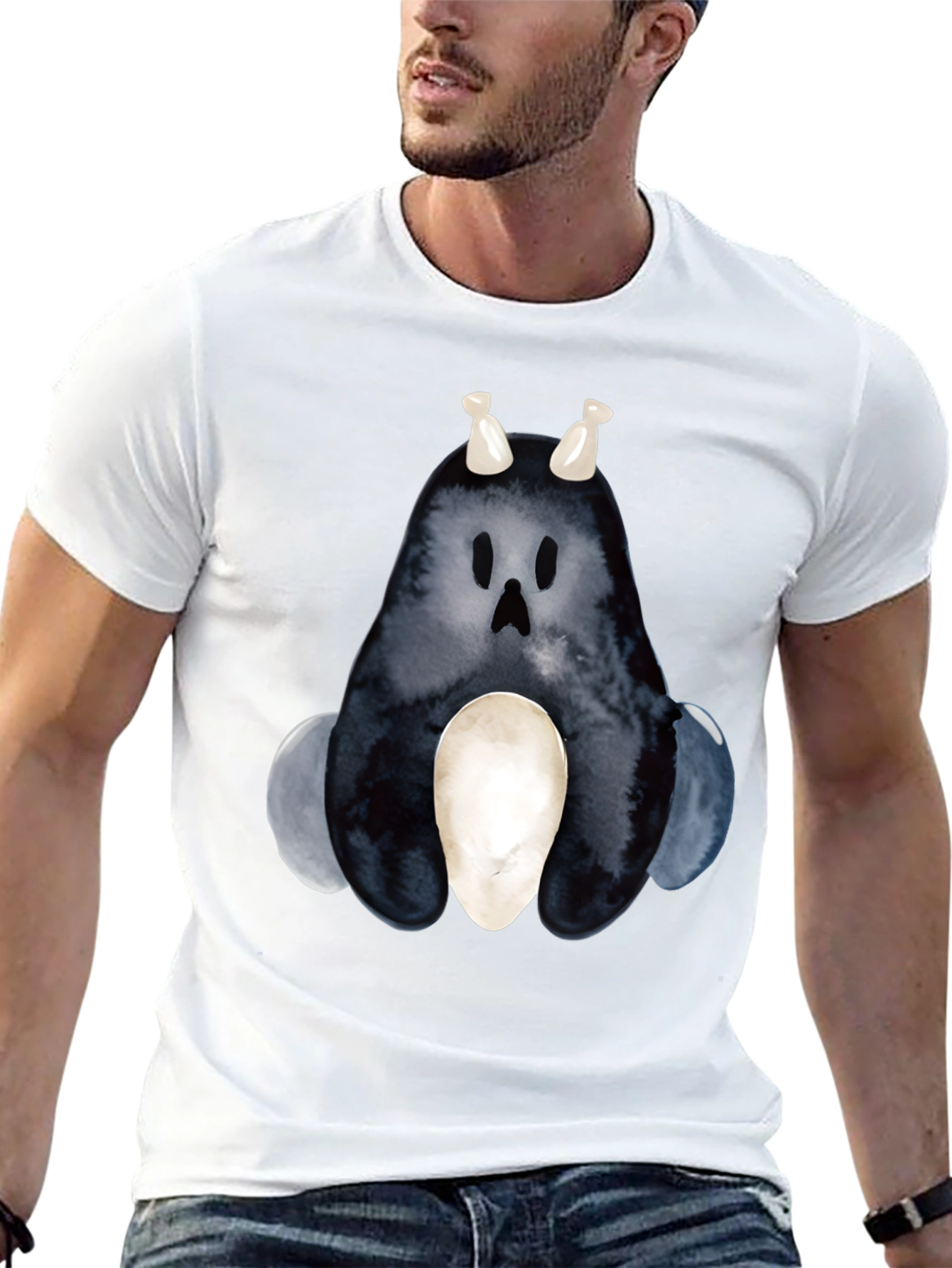 Watercolor Monster Graphic T-Shirt