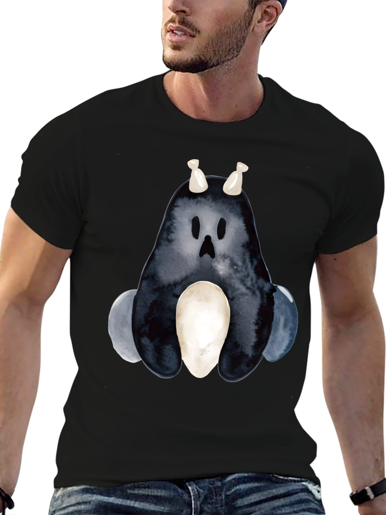 Watercolor Monster Graphic T-Shirt