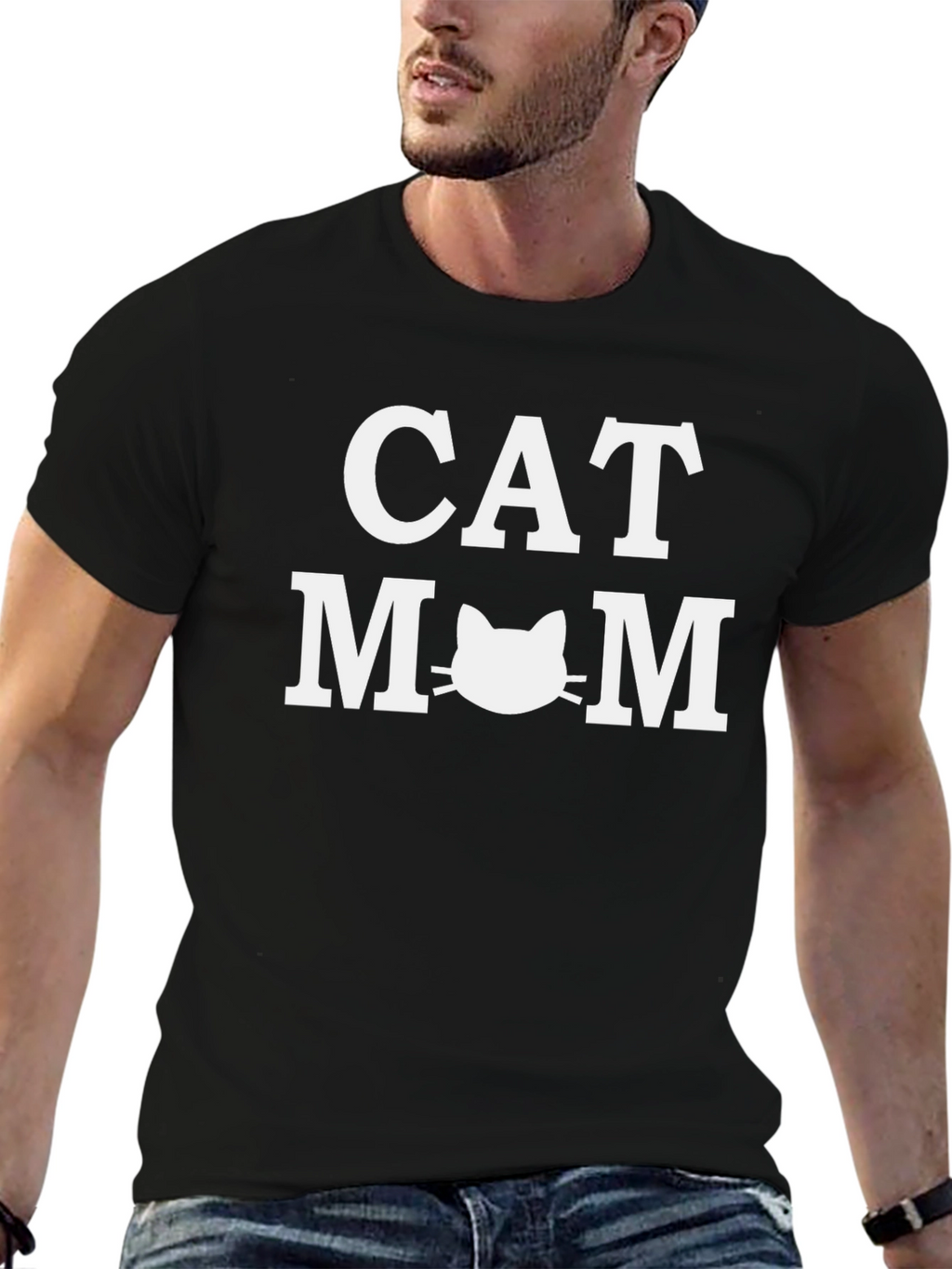 Cat Mom Graphic Tee - Black Unisex T-Shirt