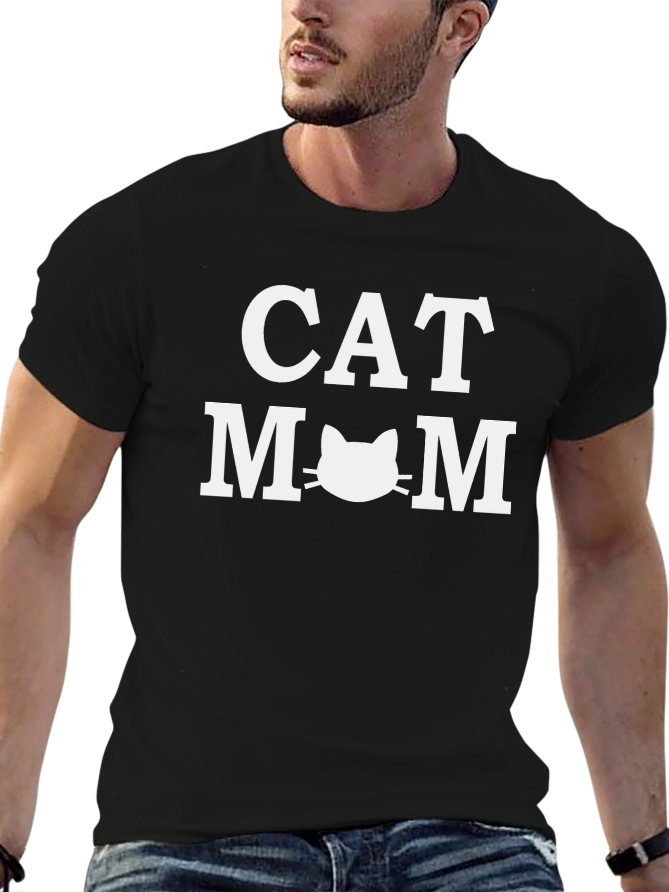 Cat Mom Graphic Tee - Black Unisex T-Shirt