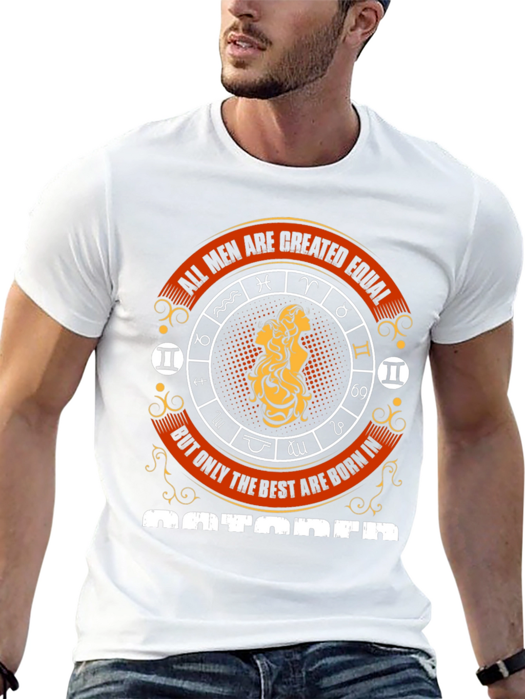 Mens Best are Born in October Zodiac T-Shirt