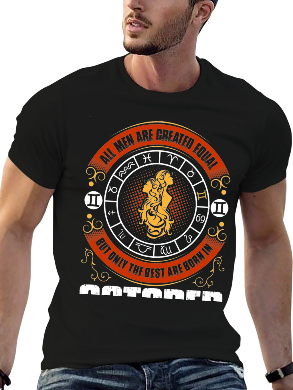 Mens Best are Born in October Zodiac T-Shirt