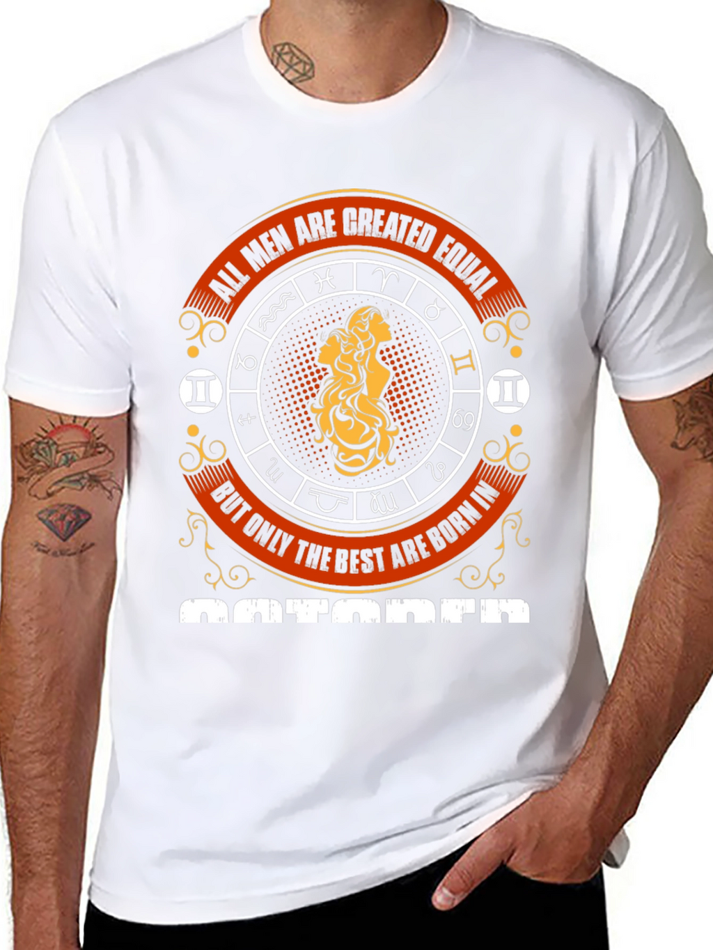 Mens Best are Born in October Zodiac T-Shirt