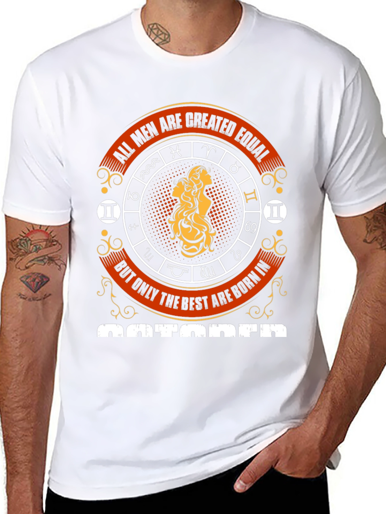 Mens Best are Born in October Zodiac T-Shirt