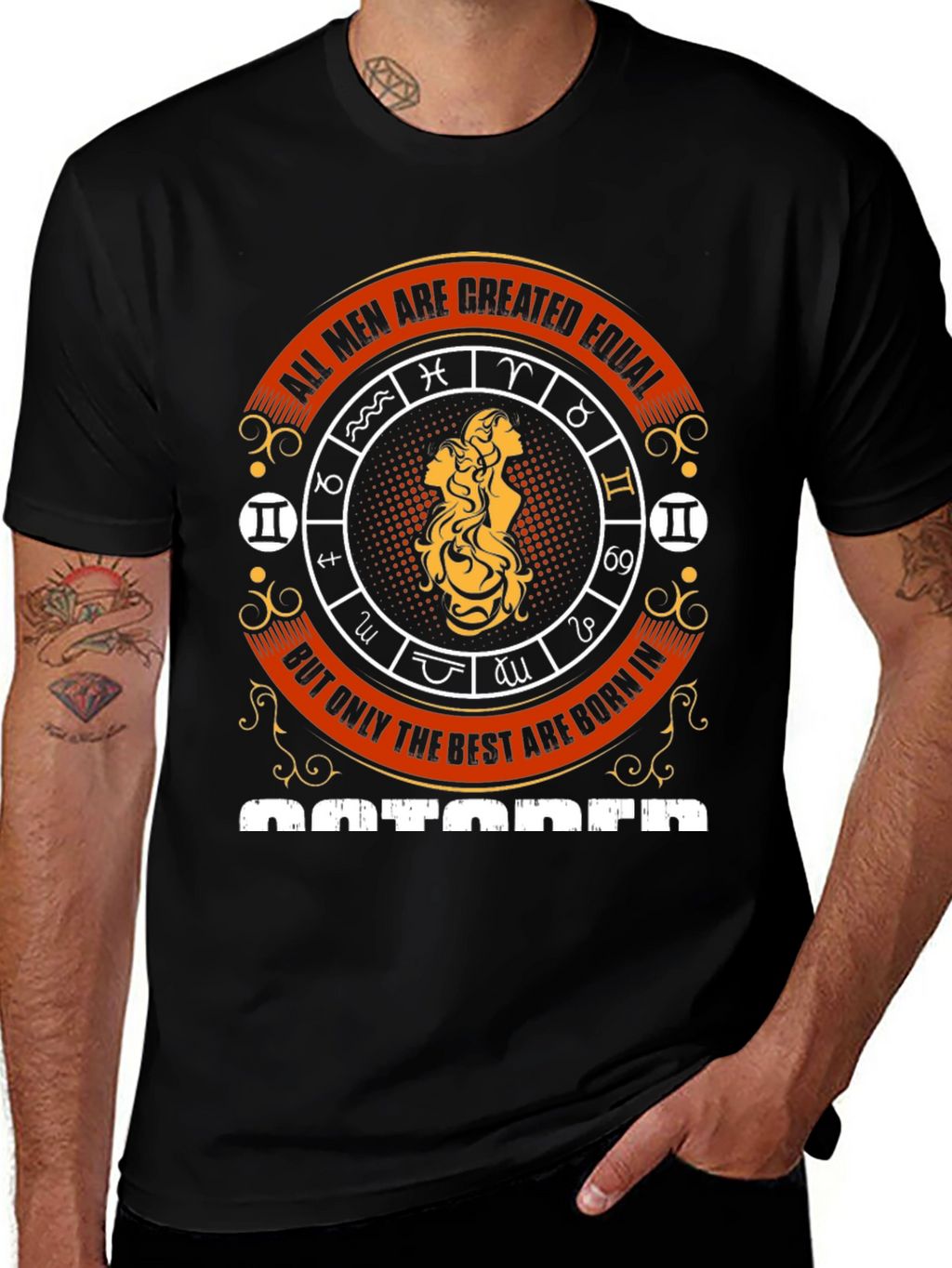 Mens Best are Born in October Zodiac T-Shirt