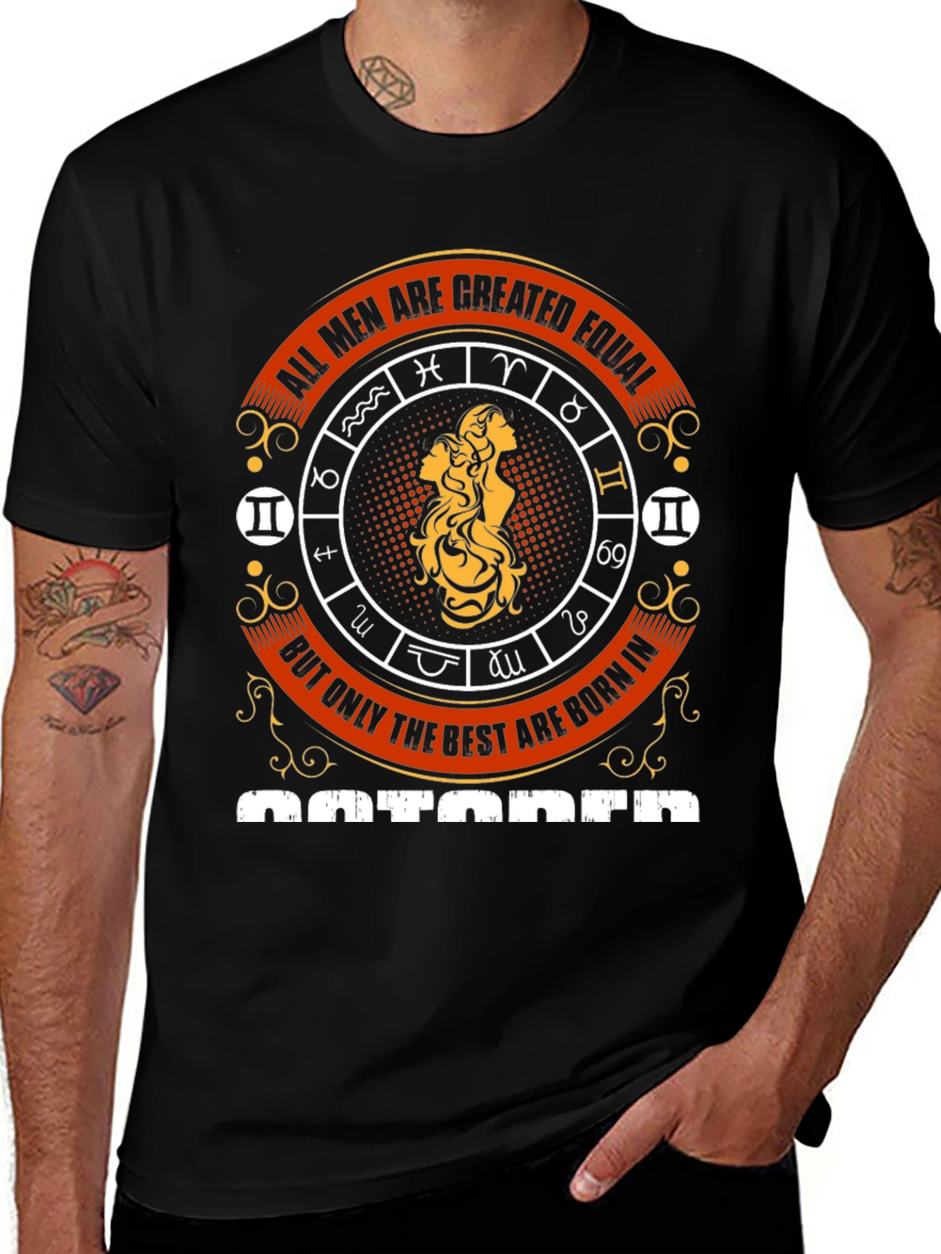 Mens Best are Born in October Zodiac T-Shirt