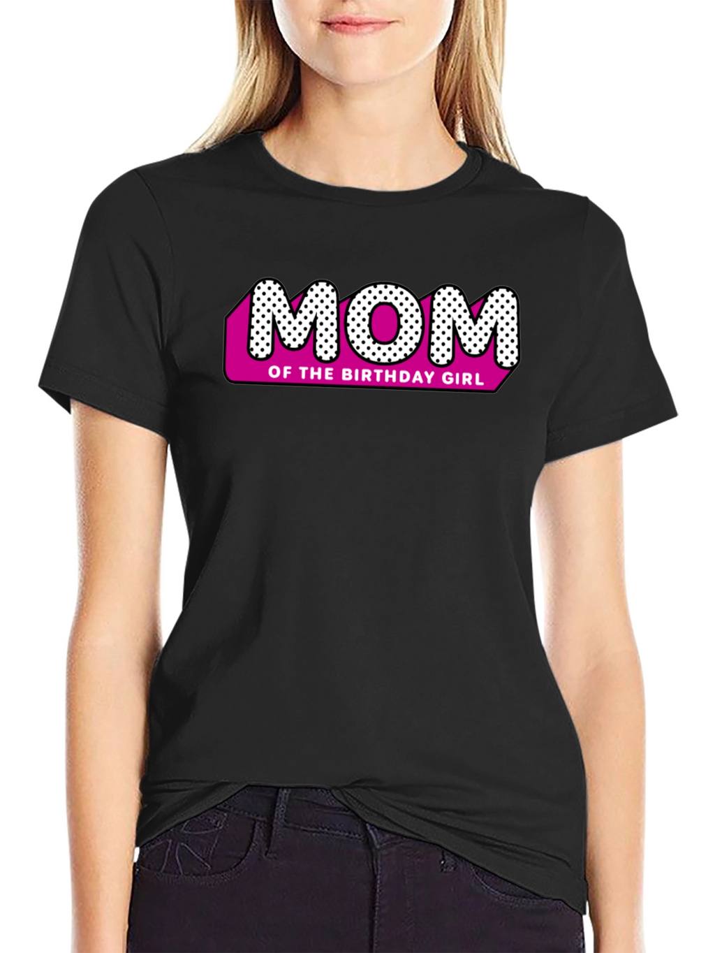 Mom of the Birthday Girl Black T-Shirt