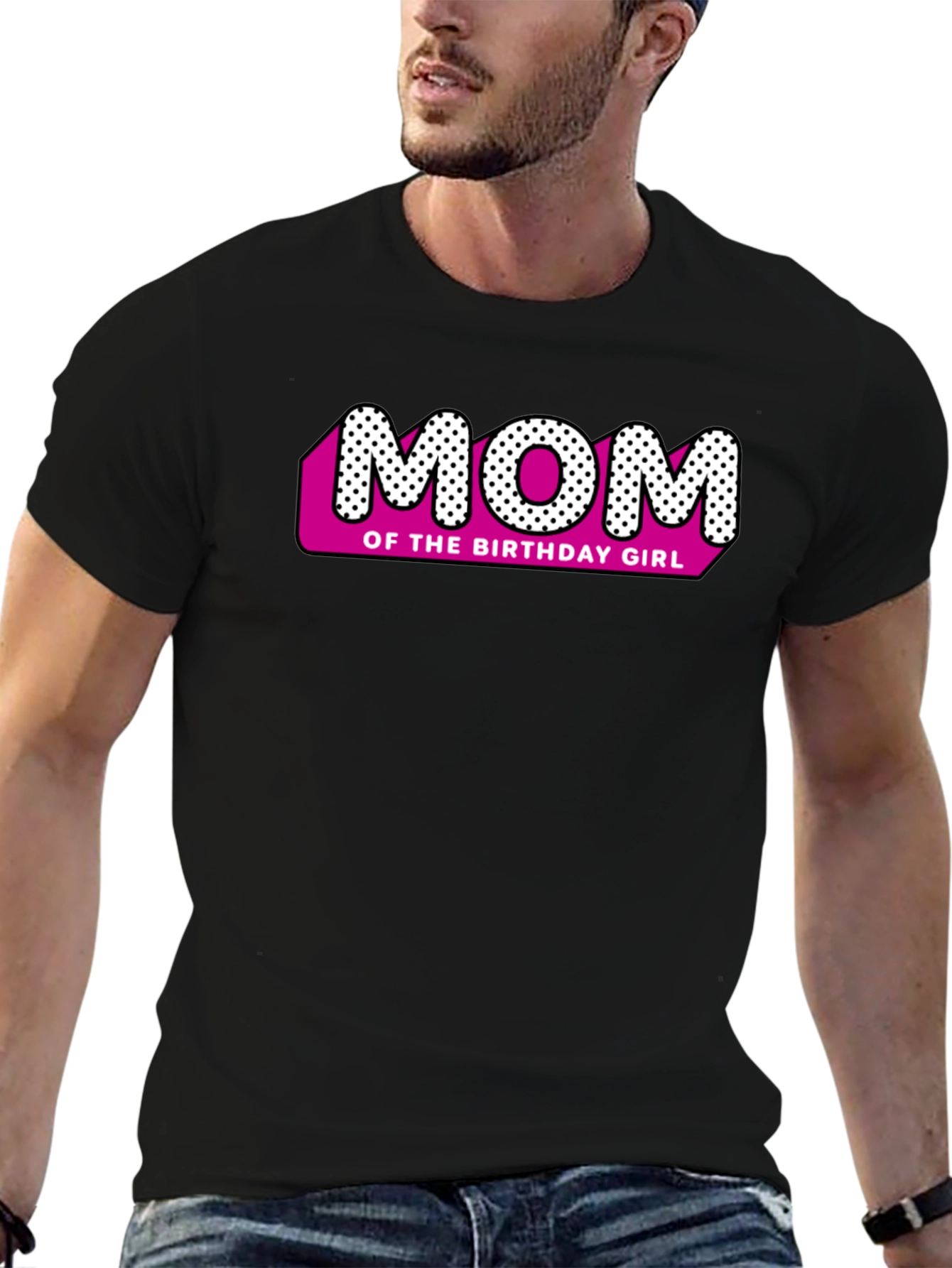 Mom of the Birthday Girl Black T-Shirt