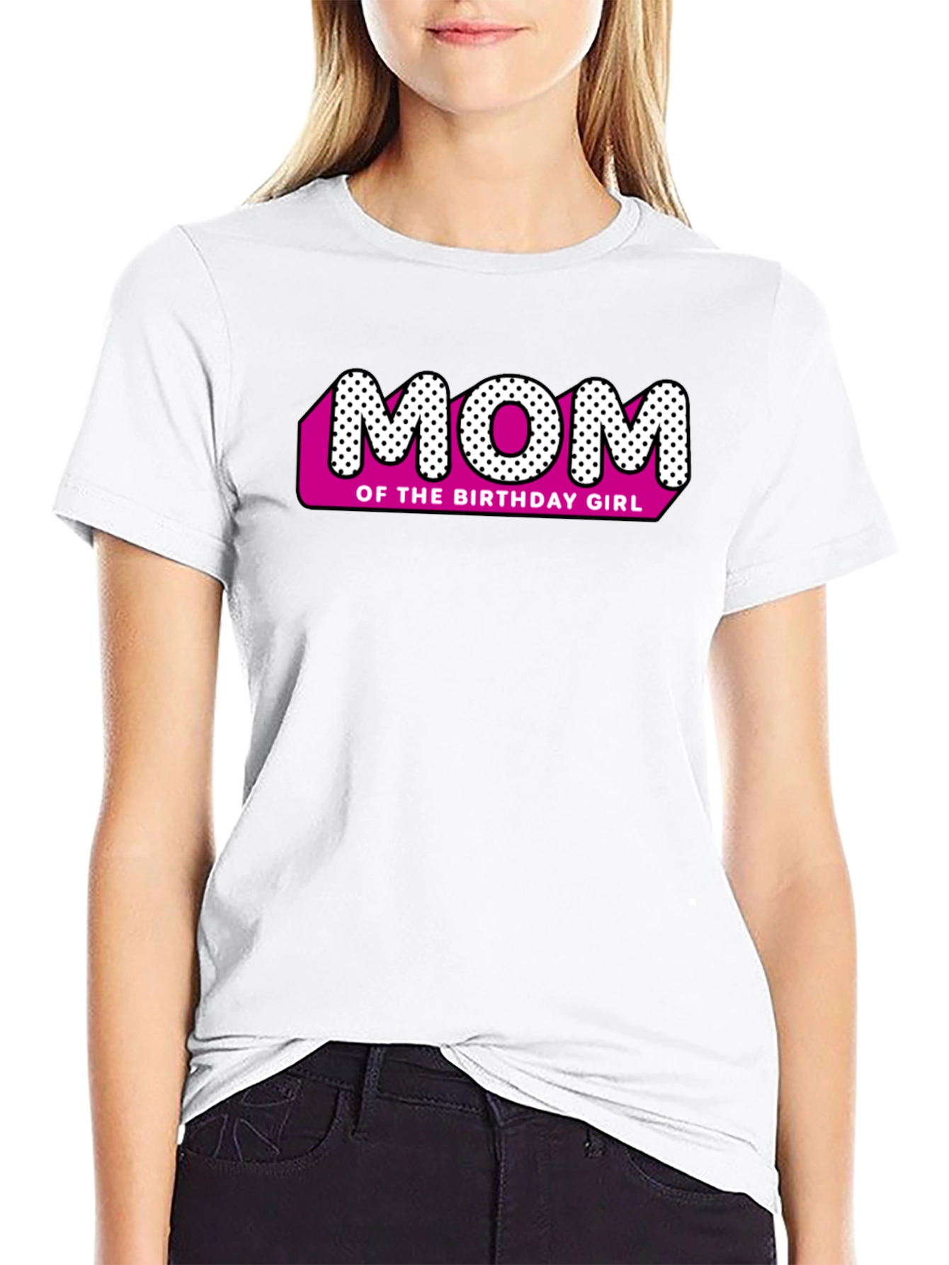 Mom of the Birthday Girl Black T-Shirt