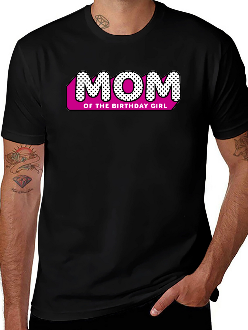 Mom of the Birthday Girl Black T-Shirt