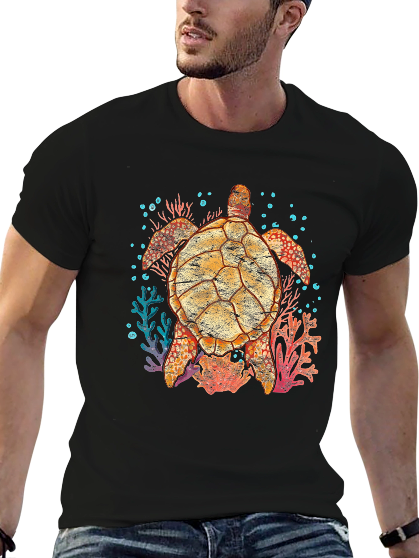Turtle Graphic T-Shirt - Unique Ocean Lover Design
