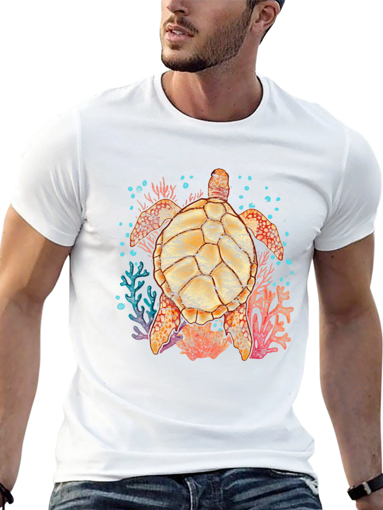 Turtle Graphic T-Shirt - Unique Ocean Lover Design