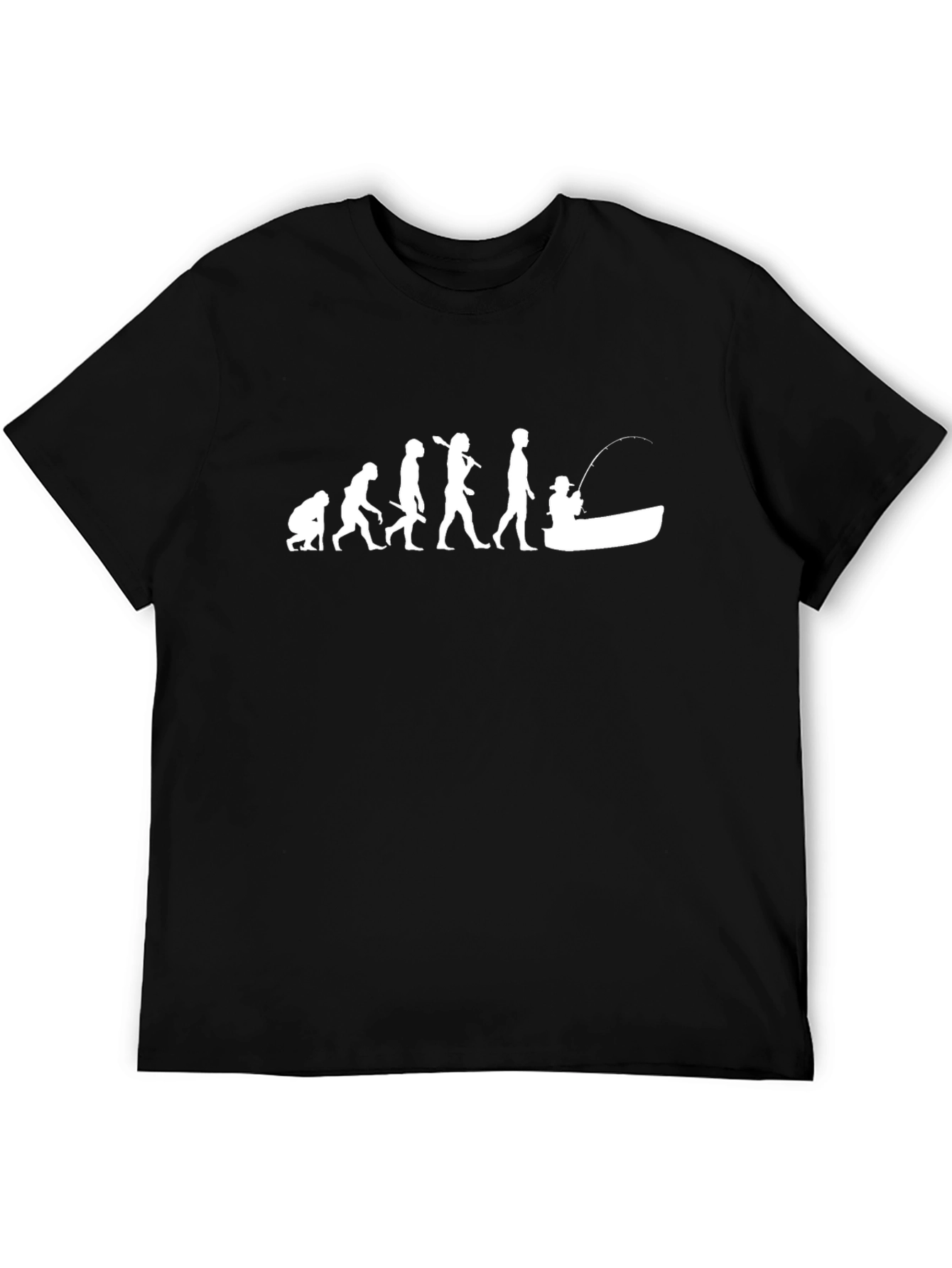 Evolution of Fishing T-Shirt - Black Graphic Tee
