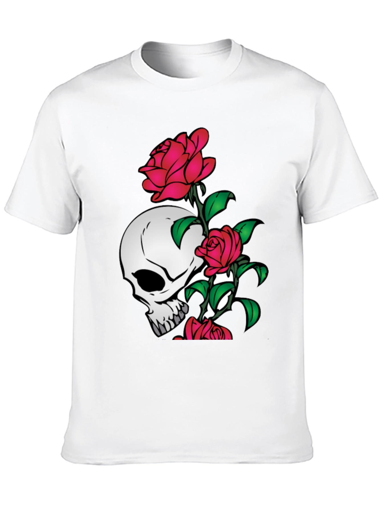 Skull and Roses Graphic Tee - Black