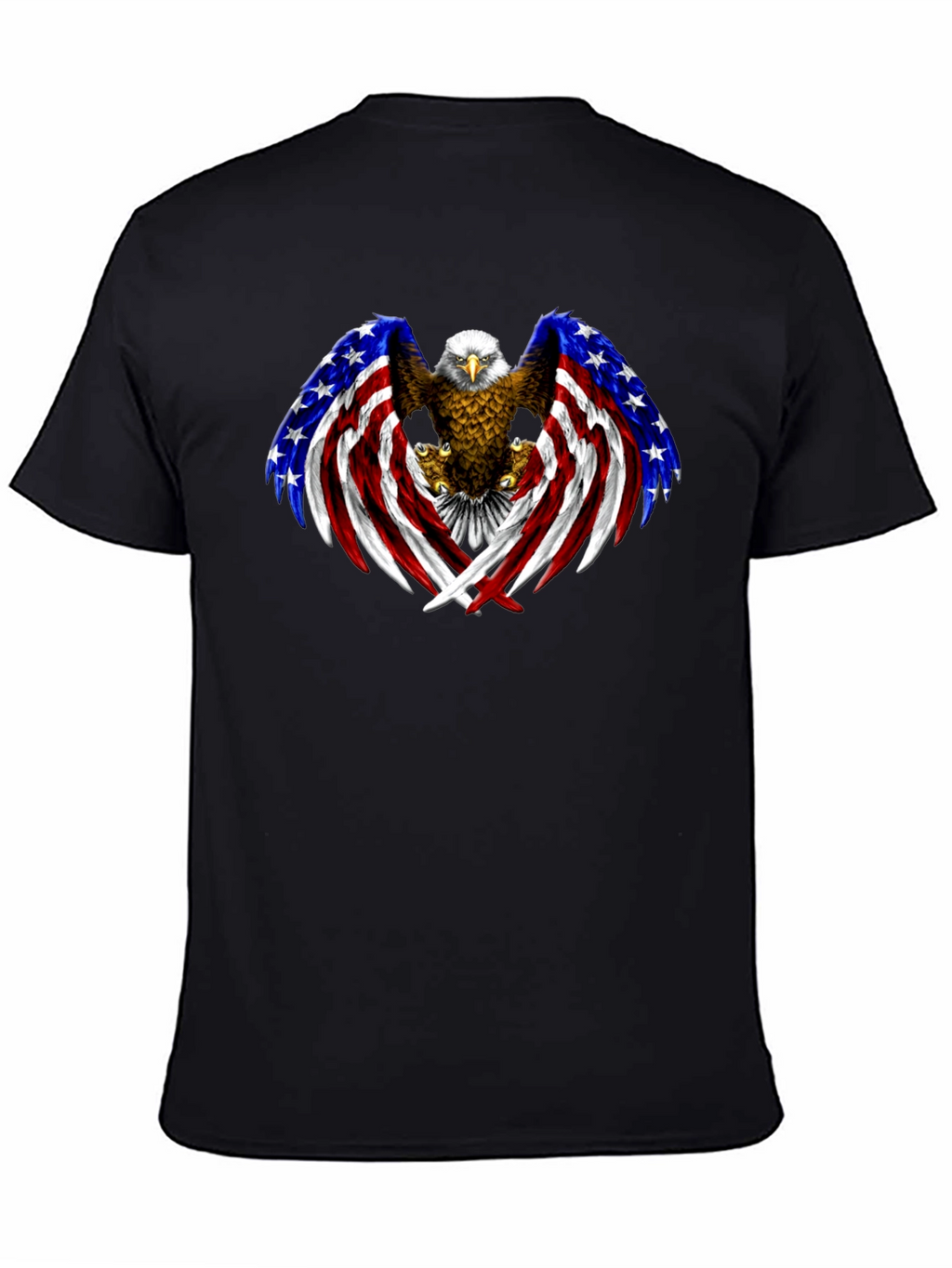 American Eagle Flag Graphic Print Mens Black T-Shirt